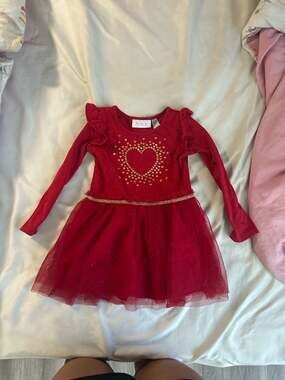 The Children's Place Toddler Girls Red Valentine's Day Heart Tulle Tutu Dress